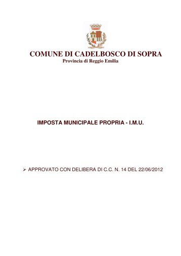 aliquote IMU - Comune di Cadelbosco di Sopra