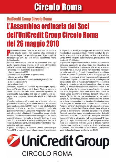 Edizione 20-2010 - Unicredit Circolo Roma