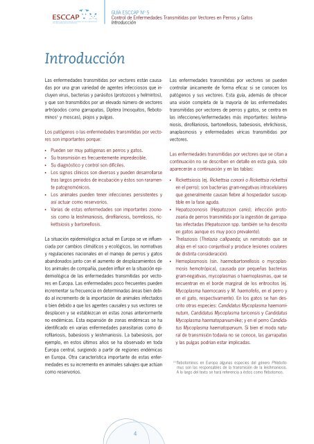 Control de enfermedades transmitidas por Vectores en perros y Gatos