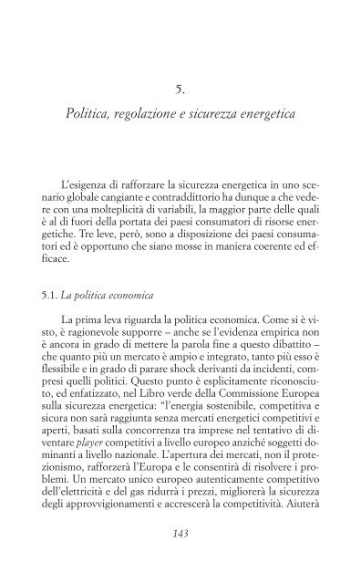 Politica, regolazione e sicurezza energetica