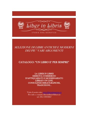 selezione di libri antichi e moderni dei piu' vari ... - Libriantiquariato.it