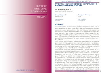 RICERCHE MINISTERIALI CORRENTI 2009 RISULTATI - E. Medea