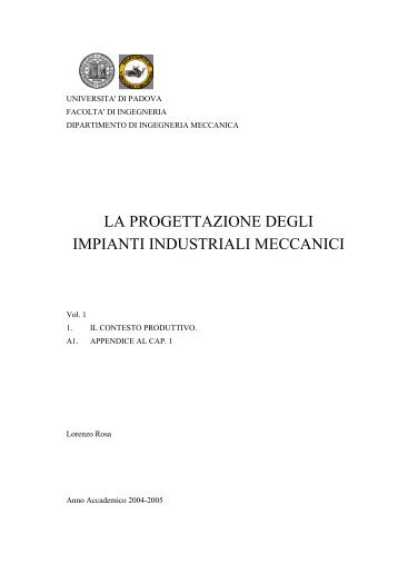 La Progettazione degli Impianti Industriali Meccanici - Ingegneria ...