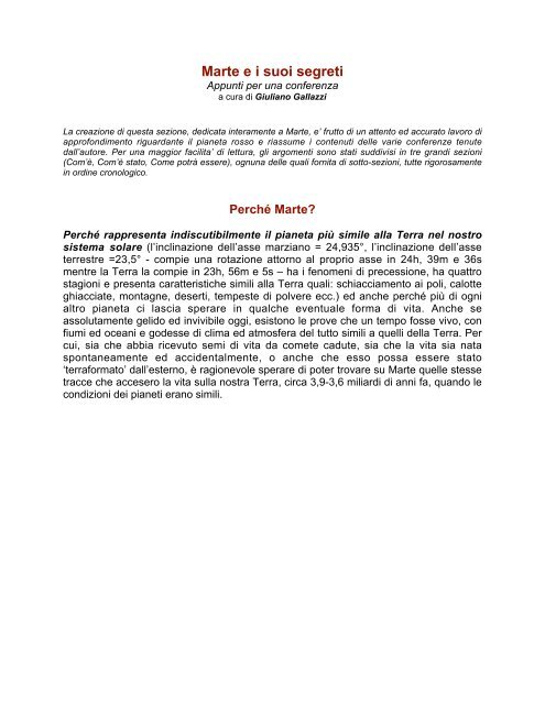 Scarica l'intero documento in formato pdf - Gruppo Astrofili di Piacenza