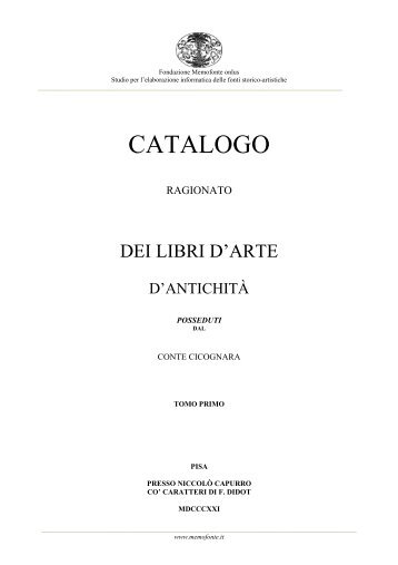 CATALOGO - Fondazione Memofonte