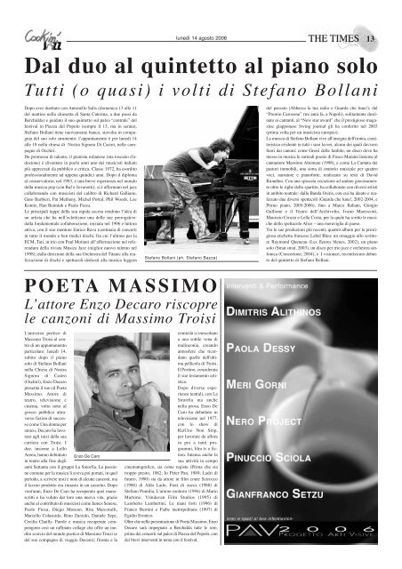 Il Tabloid del festival Time in Jazz 2006