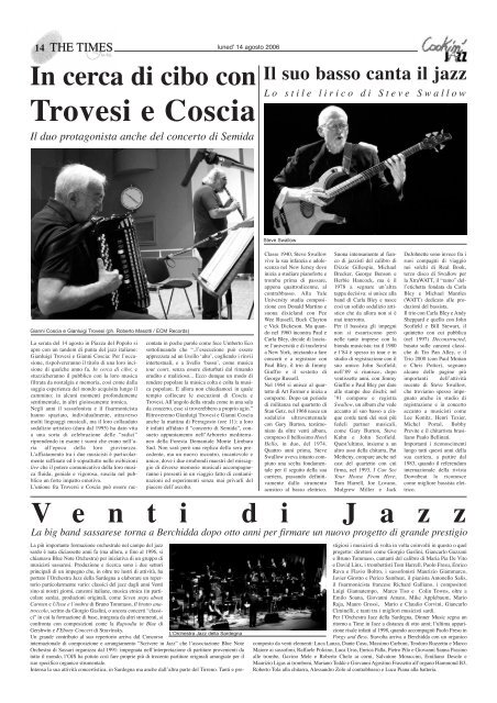 Il Tabloid del festival Time in Jazz 2006