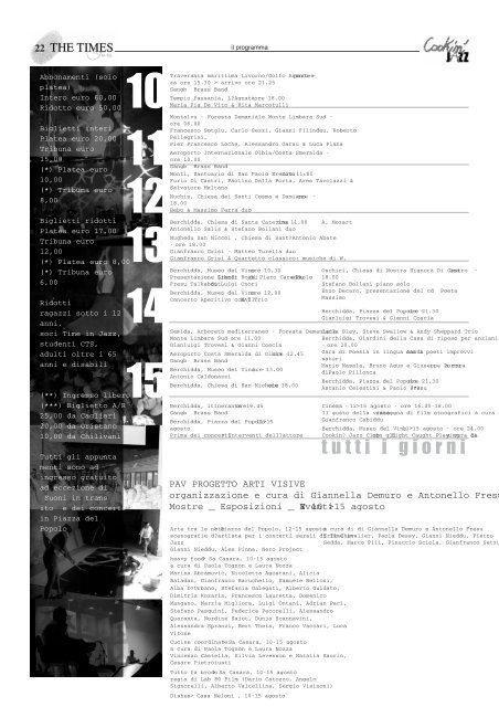 Il Tabloid del festival Time in Jazz 2006