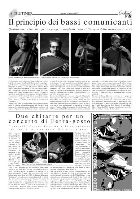 Il Tabloid del festival Time in Jazz 2006