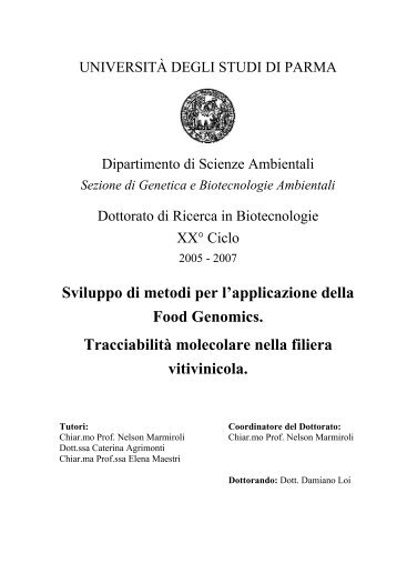 2. Estrazione di DNA da foglie - DSpace@Unipr