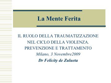 della Dott.ssa Felicity de Zulueta - Provincia di Milano
