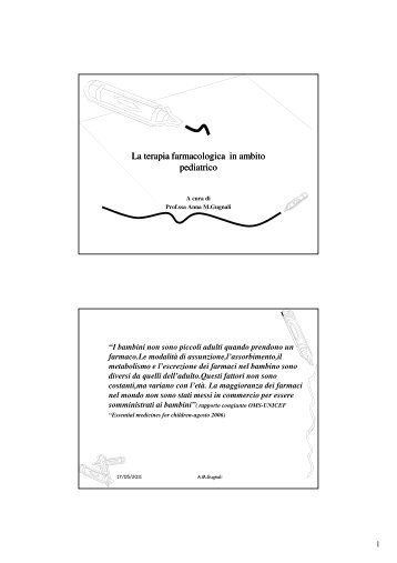 Microsoft PowerPoint - La terapia farmacologica in ambito pediatrico ...