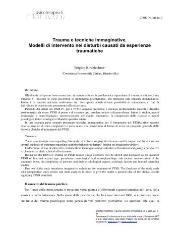 trauma e tecniche immaginative - Psicoterapeuti-In-Formazione