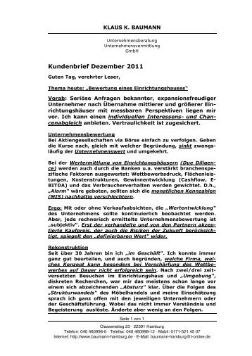 Kundenbrief Dezember 2011 - Klaus K. Baumann ...