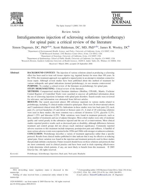 Intraligamentous Injection Of Sclerosing Solutions Nyu Langone