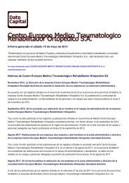 Centro Europeo Medico Traumatologico ... - Dato Capital