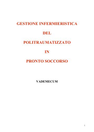 gestione infermieristica del politraumatizzato in pronto soccorso