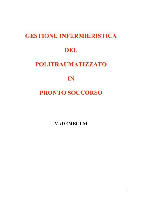 gestione infermieristica del politraumatizzato in pronto soccorso