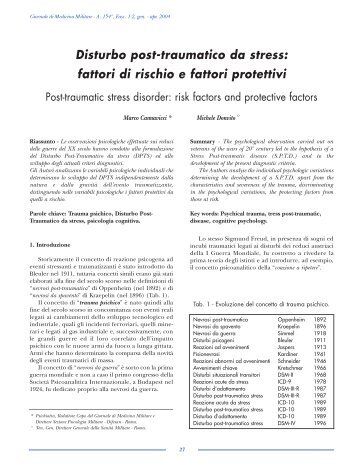 Disturbo post-traumatico da stress: fattori di ... - Marco Cannavicci