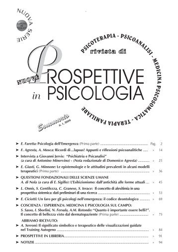 psicodermatologia - Rivista Nuove Prospettive in Psicologia