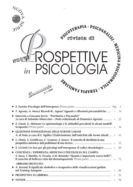 psicodermatologia - Rivista Nuove Prospettive in Psicologia