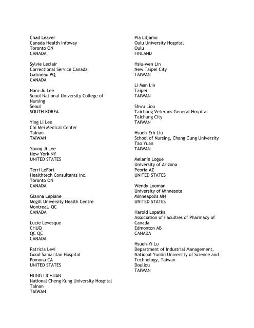 NI2012 LIST OF ATTENDEES - 11th International Congress on ...