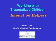 Ms Tan Li Jen: Working with Traumatized Children - Impact on Helpers