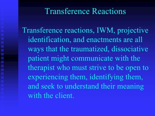 Transference, Countertransference, and Vicarious Traumatization in ...