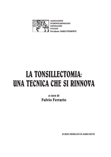 La Tonsillectomia Una Tecnica Che Si Rinnova - AOOI