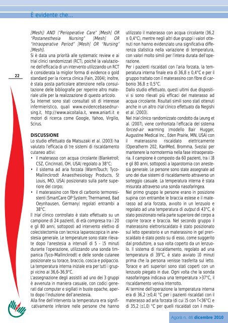 E' evidente che... Prevenire l'ipotermia durante il periodo ... - Ipasvi