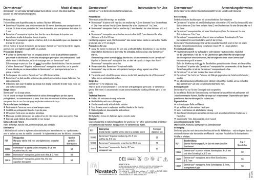 Dermotrace® Mode d'emploi Dermotrace® Instructions ... - Debene SA