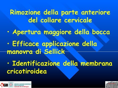 Gestione delle vie aeree negli eventi traumatici e non