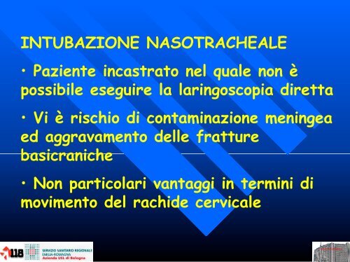 Gestione delle vie aeree negli eventi traumatici e non