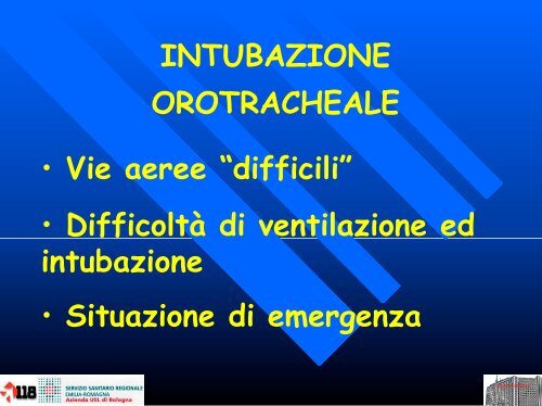 Gestione delle vie aeree negli eventi traumatici e non