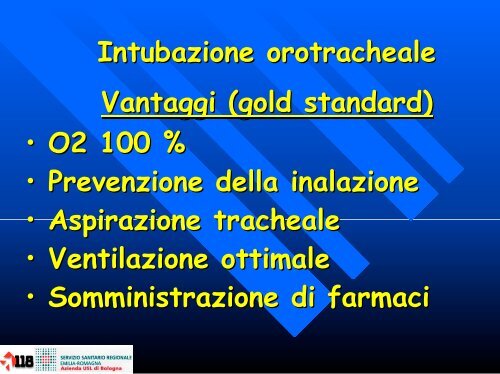 Gestione delle vie aeree negli eventi traumatici e non