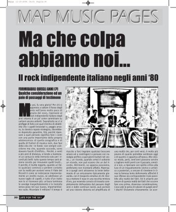 Il rock indipendente italiano negli anni '80 - Late For The Sky