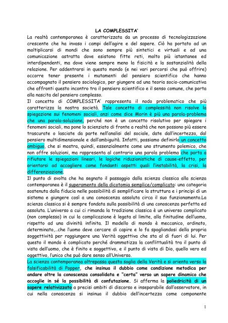 Cose che nessuno sa-Riassunto, Sintesi del corso di Italiano