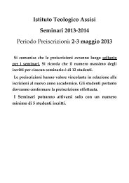 VEDI PDF - Istituto Teologico di Assisi