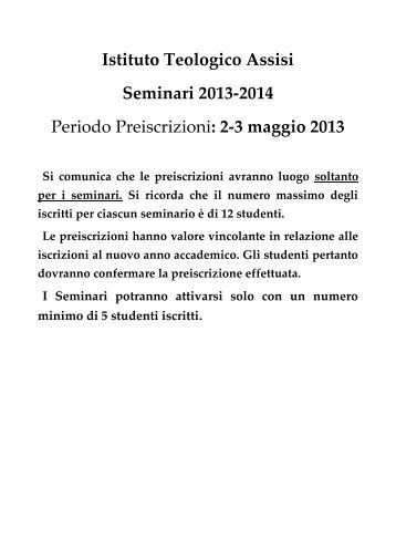 VEDI PDF - Istituto Teologico di Assisi