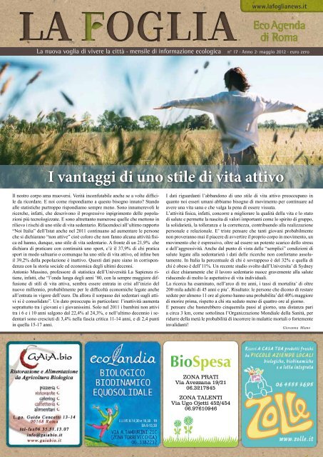 Scarica il numero di maggio 2012.pdf - La Foglia News