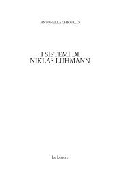 I SISTEMI DI NIKLAS LUHMANN - Casa editrice Le Lettere