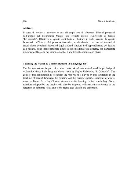 La didattica dell'italiano a studenti cinesi e il progetto Marco Polo ...
