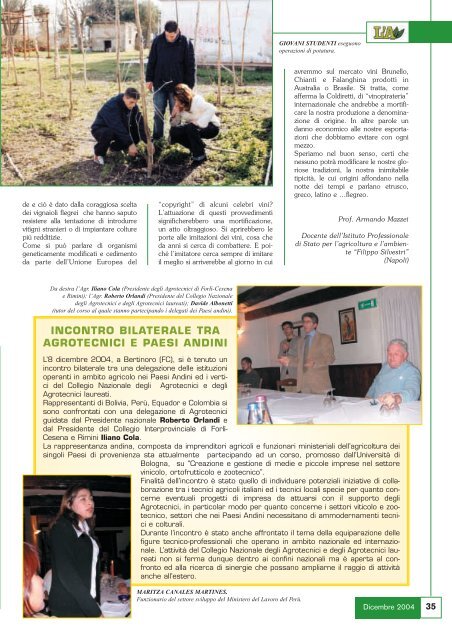 L'Agrotecnico Oggi dicembre 04 - Collegio Nazionale degli Agrotecnici