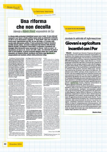 L'Agrotecnico Oggi dicembre 04 - Collegio Nazionale degli Agrotecnici