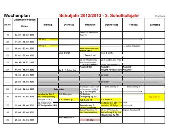 Wochenplan 2012-13. 2. Hlbj.-aktuell - Schloss-Schule Stolzenau