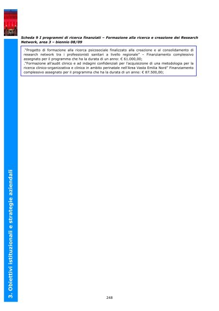 3. Obiettivi istituzionali e strategie aziendali - Azienda Ospedaliera ...