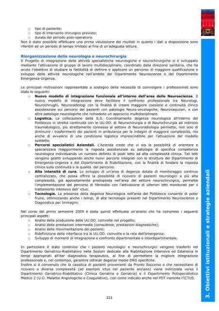 3. Obiettivi istituzionali e strategie aziendali - Azienda Ospedaliera ...