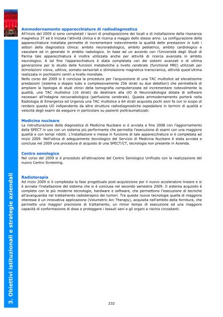 3. Obiettivi istituzionali e strategie aziendali - Azienda Ospedaliera ...