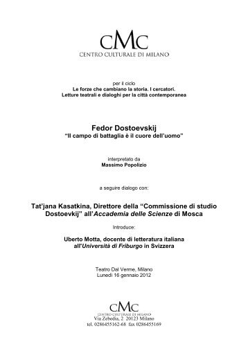 Antologia e testo dialoghi - Centro Culturale di Milano