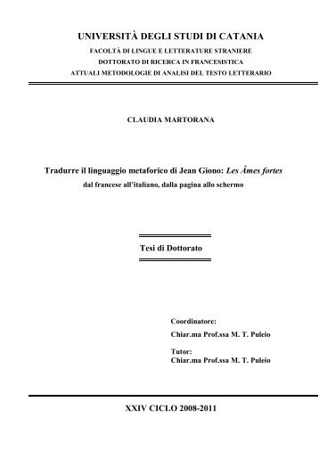 3.2 Les Âmes fortes - Università degli Studi di Catania